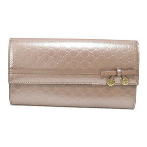 Gucci Ribbon Charm Wallet Bifold Long Pink Gold